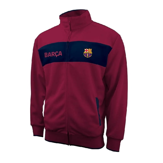 Icon Sports Licensed Official FC Barcelona Full Zip Track Jacket - Wine Color, Large