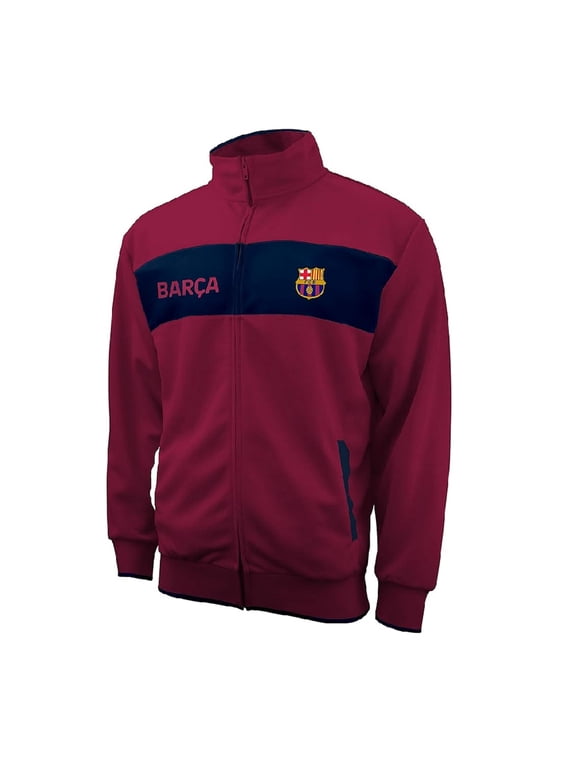 Licensed Official FC Barcelona Full Zip Track Jacket - Wine Color, X-Large