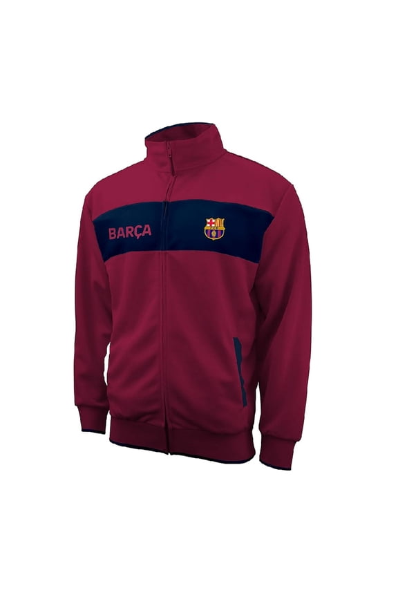 Licensed Official FC Barcelona Full Zip Track Jacket - Wine Color, X-Large
