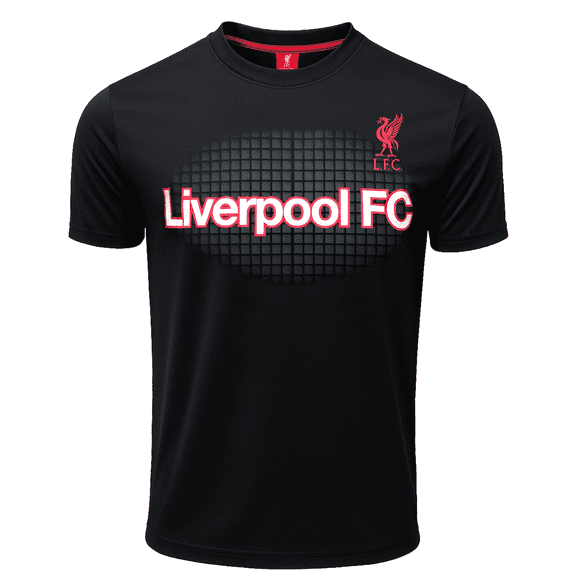 Icon Sports Liverpool FC T-Shirt, Black Red Graphic, 100% Polyester, YS-YXL