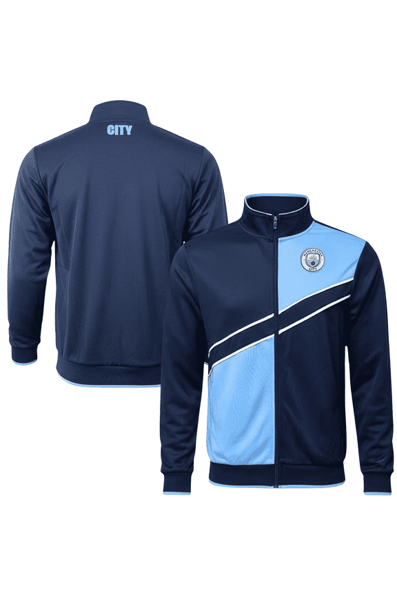 Manchester City Track Jacket, Polyester, Navy/Sky, YS-XXL