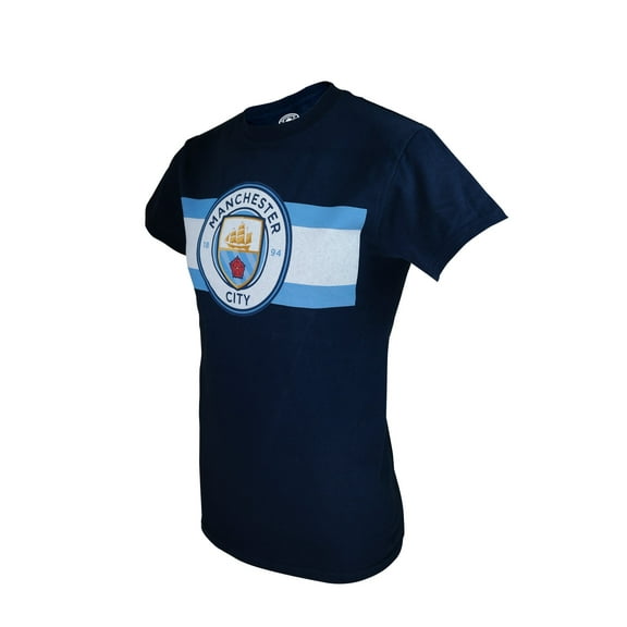Icon Sports Men Compatible with Manchester City Licensed Soccer T-Shirt Cotton Tee -05 Medium (Navy)