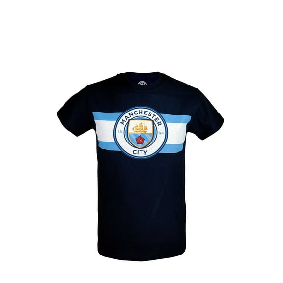 Icon Sports Men Compatible with Manchester City Licensed Soccer T-Shirt Cotton Tee -06 Medium (Navy)