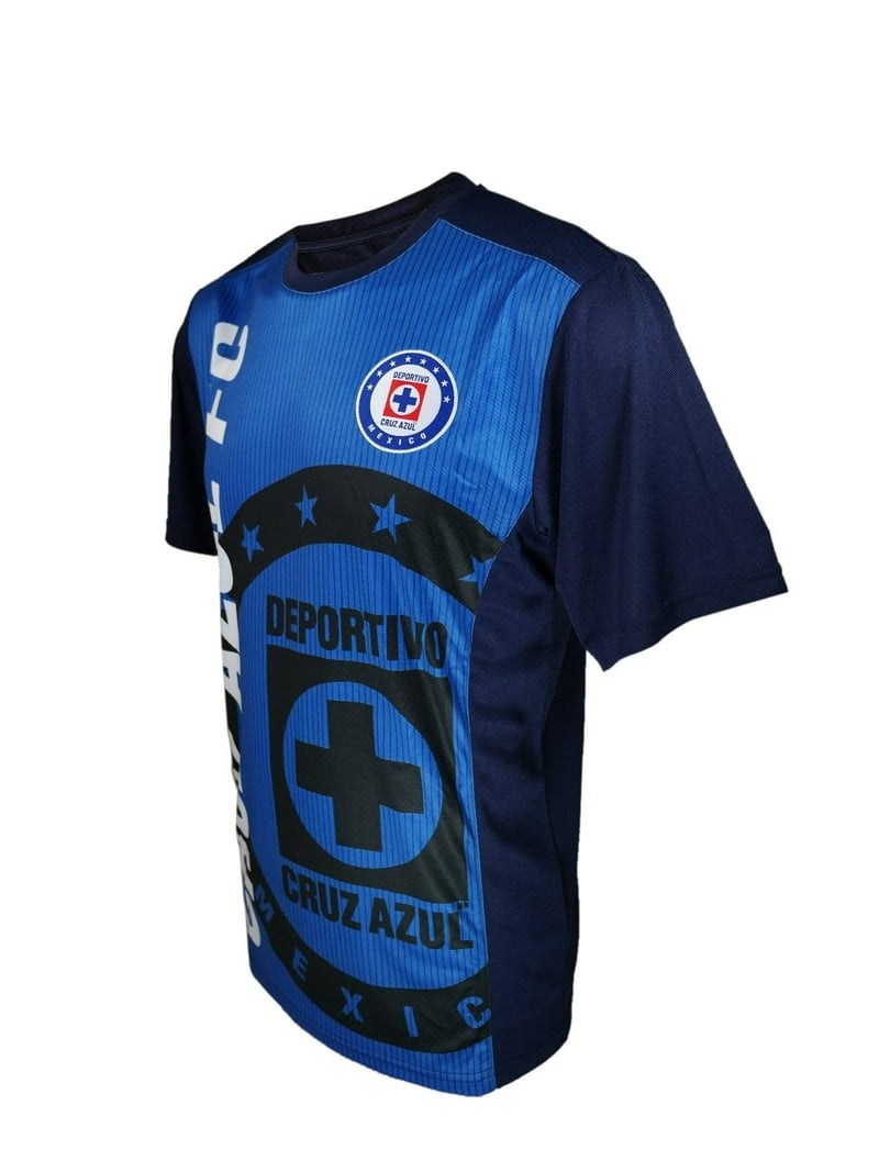 Icon Sports Men Cruz Azul Officially Licensed Soccer Poly Shirt