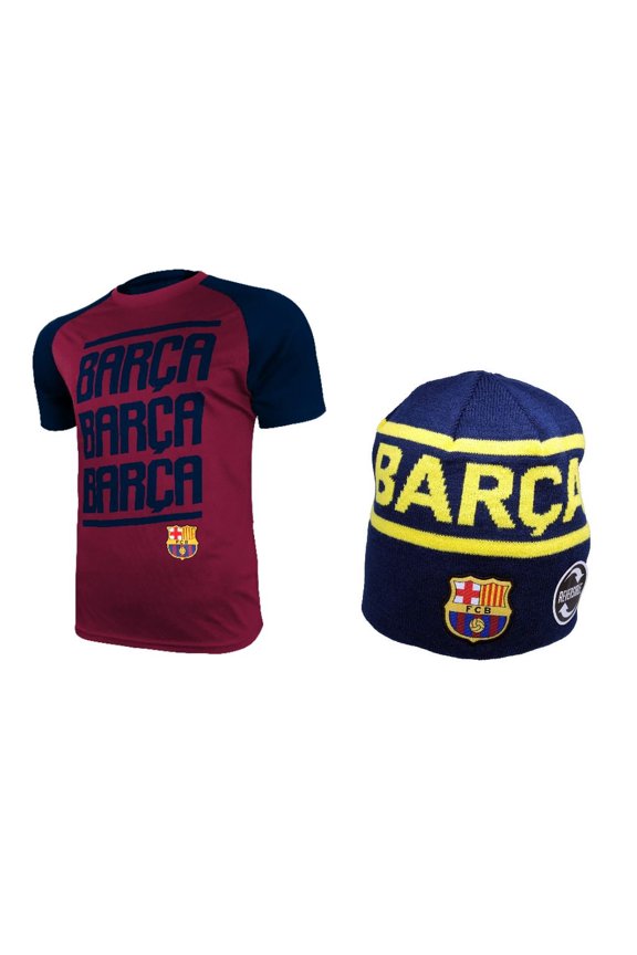 Men FC Barcelona Official Soccer Jersey and Beanie Combo 15 - XL