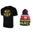 thumbnail image 1 of Icon Sports Men FC Barcelona Official Soccer T-Shirt and Beanie Combo 28 - Small, 1 of 5