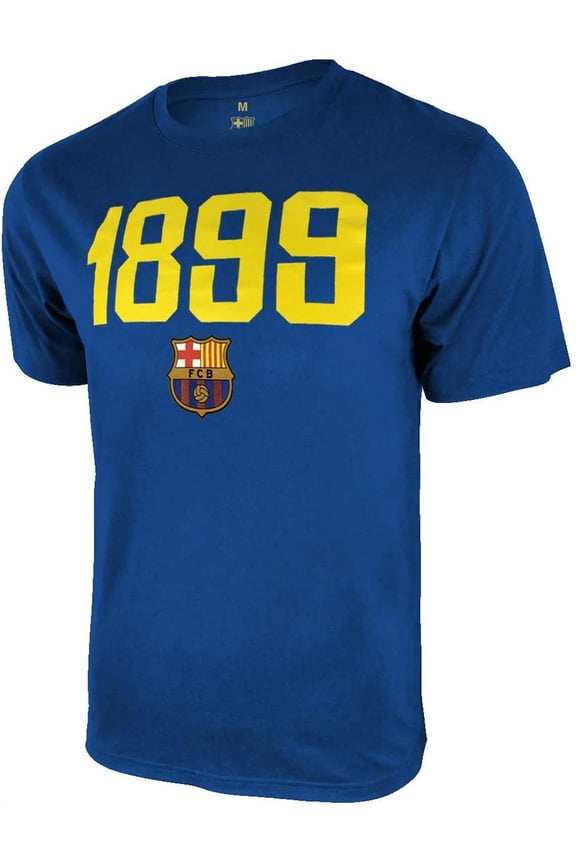 Men FC Barcelona Officially Licensed Soccer T-Shirt Cotton Tee -07 XL