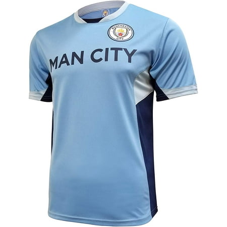 Icon Sports Men Manchester City Licensed Soccer Poly Shirt Jersey - Custom Name and Number - -12 Medium