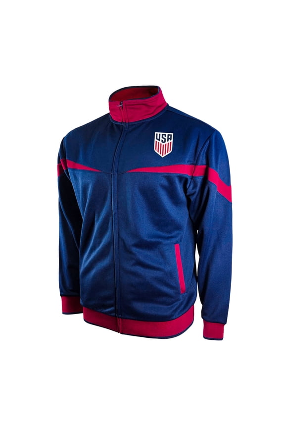Men U.S. Soccer Full Zip Up Active Adult Training Soccer Track Jacket - Medium (Striker Navy)