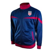 Icon Sports Men U.S. Soccer Full Zip Up Active Adult Training Soccer Track Jacket - Small (Striker Navy)