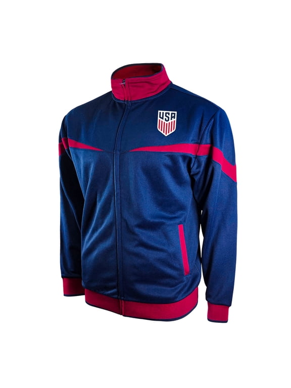 Men U.S. Soccer Full Zip Up Active Adult Training Soccer Track Jacket - XL (Striker Navy)