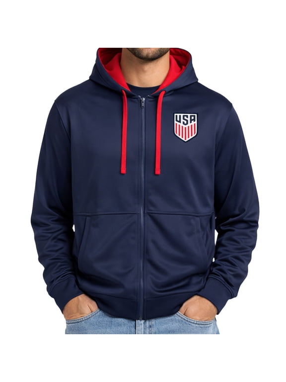 US Soccer USMNT Full Zip Hoodie | Sideline, Navy, XX-Large
