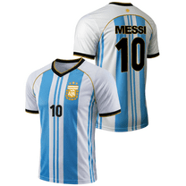 Icon Sports Messi #10 Argentina Jersey, Sky/White, 100% Polyester, YXS-XXL