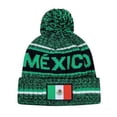 thumbnail image 1 of Icon Sports Mexico Adult Unisex Pom Pom Winter Soccer Beanie 2– [Custom Initials/Number], 1 of 2
