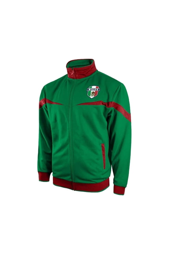 Mexico Track Jacket Soccer Football Team Men’s Striker Full Zip Up Adult Top - Medium, Green