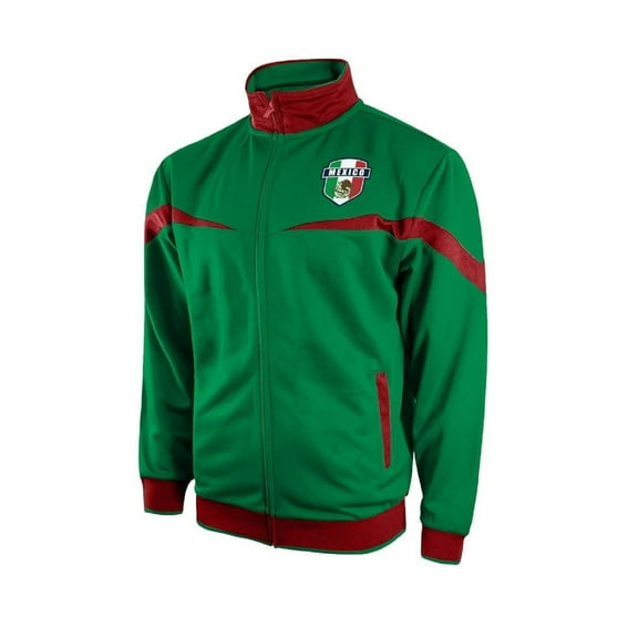 Icon Sports Mexico Track Jacket Soccer Football Team Men’s Striker Full Zip Up Adult Top - XXL, Green