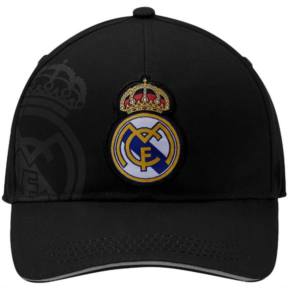 Icon Sports Offical Licensed 2024 Real Madrid Soccer Cap - Black Faded Logo