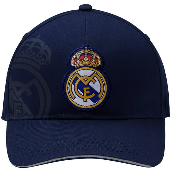 Icon Sports Offical Licensed 2024 Real Madrid Soccer Cap - Navy Faded Logo [Add Customization]