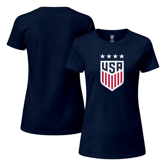 Icon Sports Offical Licensed US Soccer Federation USWST 4 Star T-Shirt | Navy, Medium