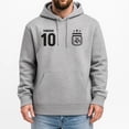thumbnail image 1 of Icon Sports Official Argentine Football Association Lionel Messi Pullover Hoodie - Unisex Adult - AFA117PH Light Grey M, 1 of 7