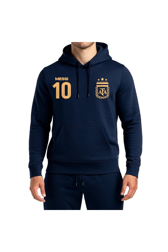 Official Argentine Football Association Lionel Messi Pullover Hoodie - Unisex Adult - AFA117PH Navy S