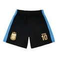 thumbnail image 1 of Icon Sports AFA Argentina Youth Polyester Athletic Shorts for Kids Player 10 - Black, Youth Large, 1 of 3