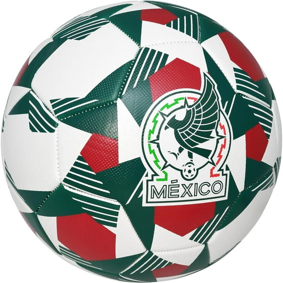 Icon Sports Mexico National Soccer Team Soccer Ball Official Licensed Size 5 Prism Design - Textured Black