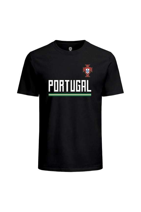 Official Licensed Portugal Player 7 Cotton T-Shirt Soccer Tee - Black, Men Size: Medium