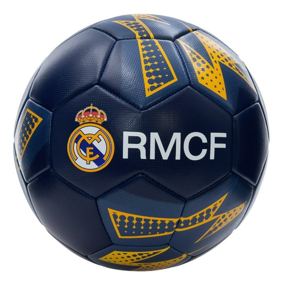 Icon Sports Official Licensed Real Madrid Soccer Ball Thunder Pattern - Navy Size 5 Textured