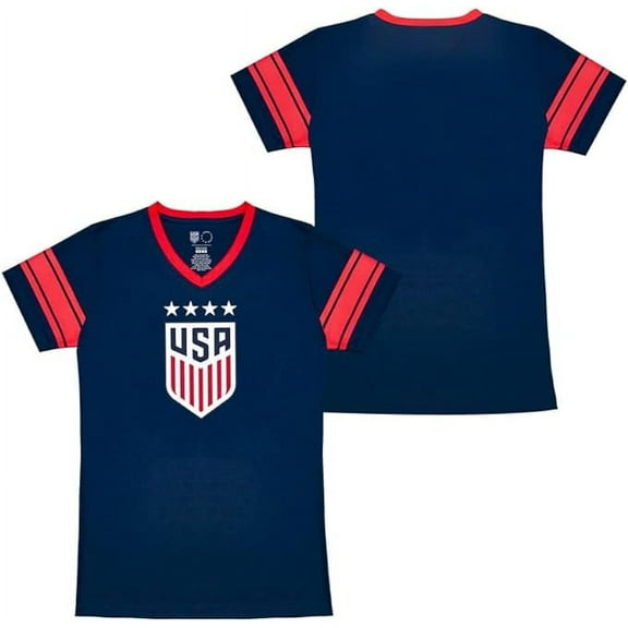 Icon Sports Official Licensed U.S. Soccer 4 Star USWNT Players Girl's Game Day Shirts Football Tee Top - N2