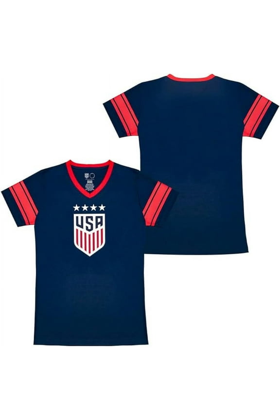 Official Licensed U.S. Soccer 4 Star USWNT Players Girl's Game Day Shirts Football Tee Top - N2