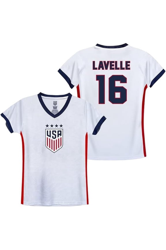 Official Licensed U.S. Soccer 4 Star USWNT Players Girl's Game Day Shirts Football Tee Top - WLav1