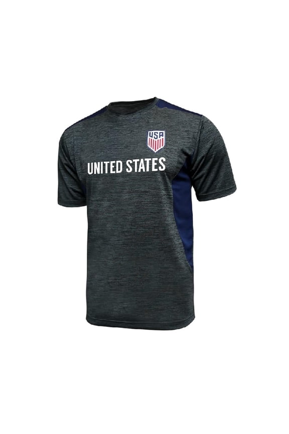 USMNT U.S. Soccer Game Day Soccer Poly Shirt - Space-Dye [Add NAME/Number - Large]
