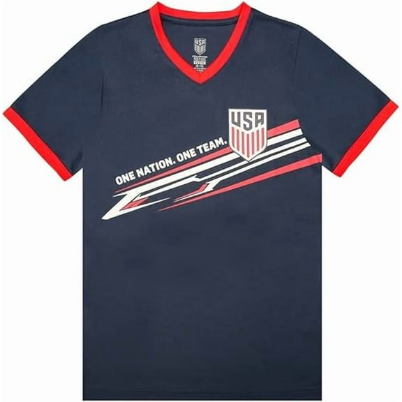 Icon Sports Official Licensed US Soccer USMNT Youth Kids Edge Warmup Game Day Shirt - Navy