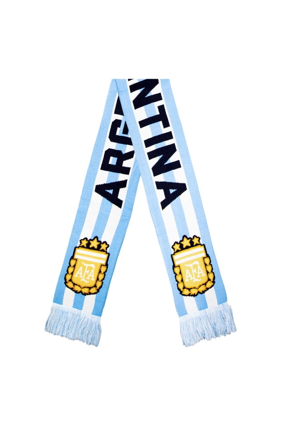 Officially Licensed Argentina Soccer Scarf – Sky Blue & White Stripe with AFA Crest