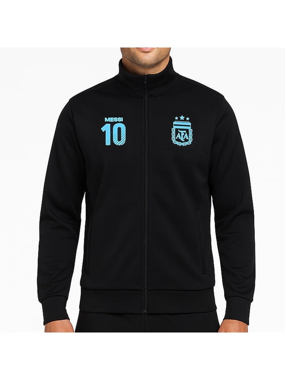 Officially Licensed Argentine Football Association Lionel Messi Track Jacket - Unisex Adult - AFA088TJ Light Blue XL