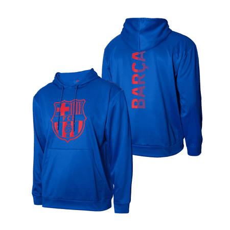 Icon Sports Officially Licensed FC Barcelona Crest Adult Hoodie - Blue Red Gradient Barca Football Club Soccer Apparel (Small, Blue)