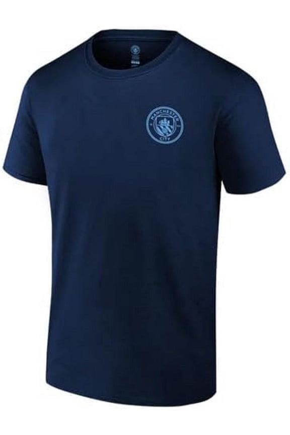 Officially Licensed Manchester City Adult T-Shirts -ADD NAME Personalization [Navy. X-Large]