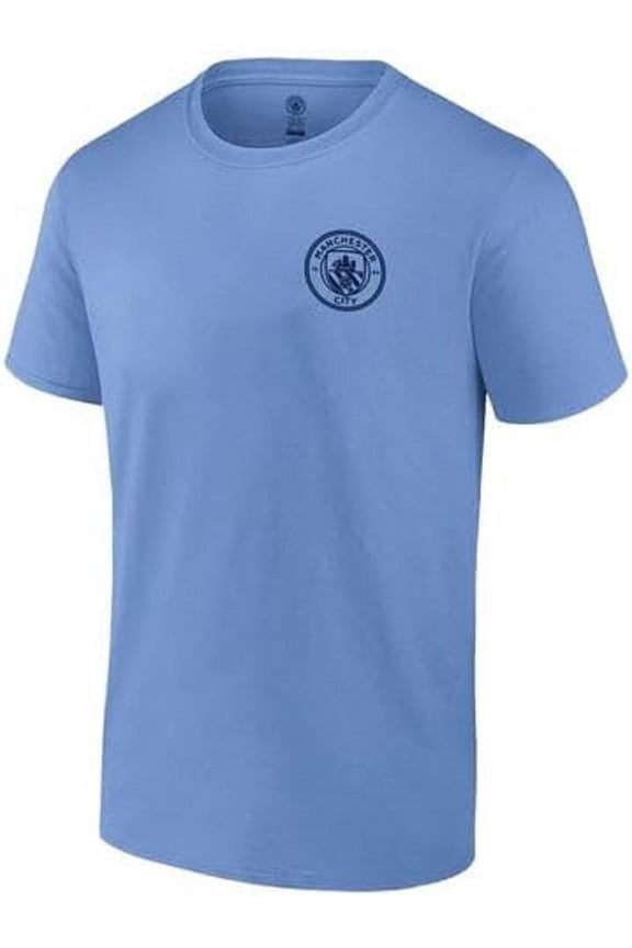 Officially Licensed Manchester City Cotton Tee T-Shirts [Light Blue, Small]