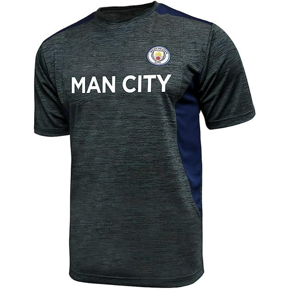 Icon Sports Officially Licensed Manchester City Jersey-Like Space Dye Game Day Shirt - Gray, Medium