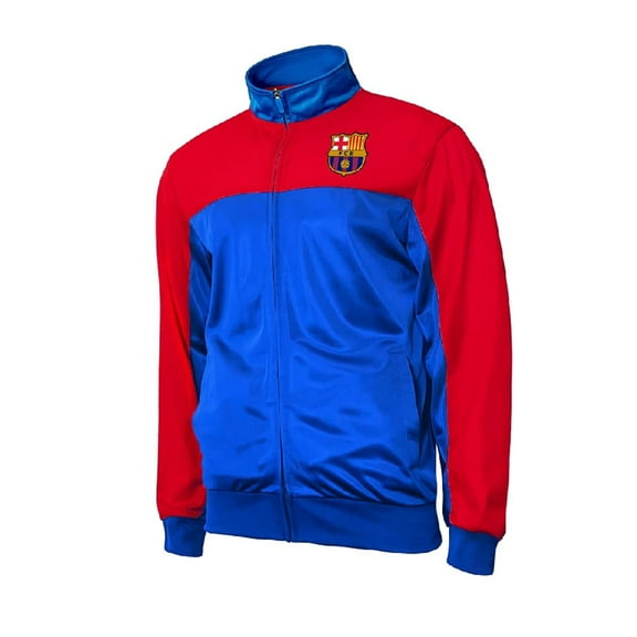 Icon Sports Officially Licensed Mens Soccer FC Barcelona Track Jacket – Full Zip Active Top – Medium