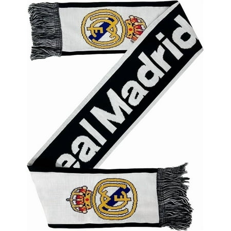 Real Madrid CF by Icon Sports Officially Licensed Unisex White Fringe Scarf