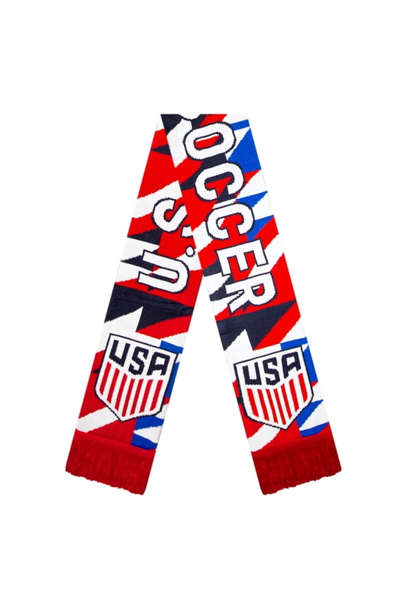 Officially Licensed U.S. Soccer Scarf – Modern Geometric Knit with Club Crest