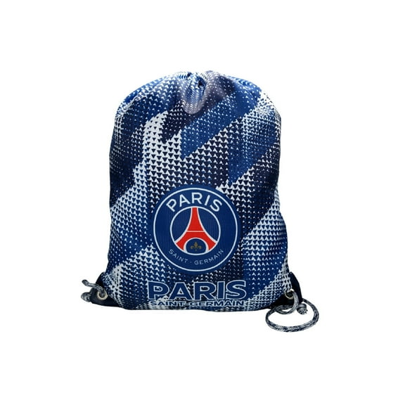 Icon Sports Paris Saint-Germain Official Soccer Drawstring Cinch Bag- Blue Collage