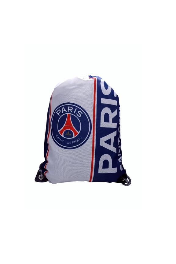 Paris Saint-Germain Official Soccer Drawstring Cinch Bag- White Stripe [Add Custom Name/Number]