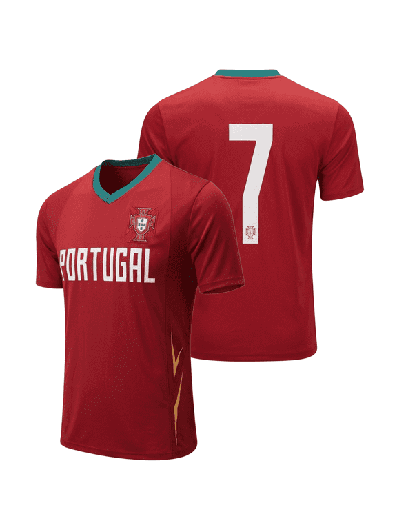 Portugal #7 Gameday Soccer Jersey, Polyester, YXS-AXXL, 1-Pack