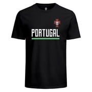 Icon Sports Portugal Soccer FPF Official Licensed Player 7 Cotton T-Shirt - Black, Adut XL