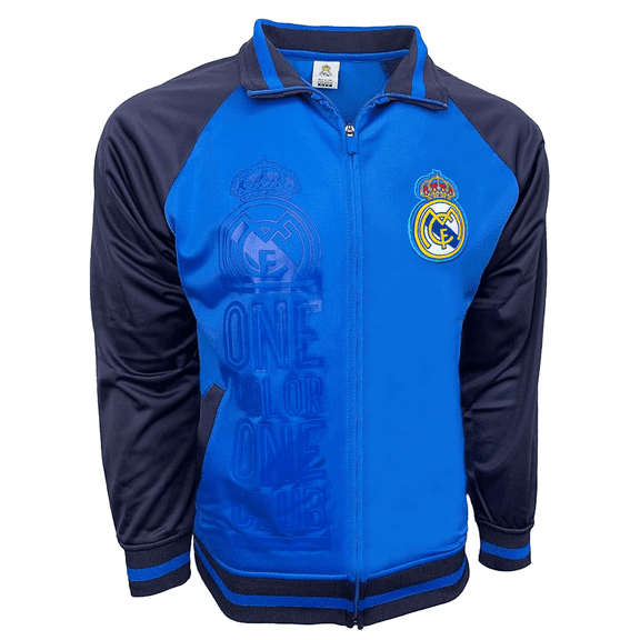 Icon Sports Real Madrid Track Jacket, Blue/Navy, 100% Polyester, YXL-L
