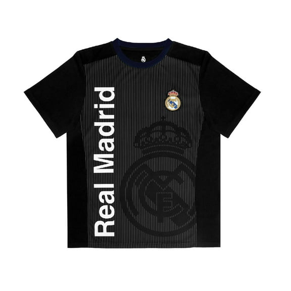 Icon Sports Real Madrid Emblem Logo Official Soccer Jersey - Youth Size Medium - Black