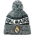 thumbnail image 1 of Icon Sports Real Madrid Pom Pom Beanie, Gray White, 100% Acrylic, Youth OSFM, 1 of 4